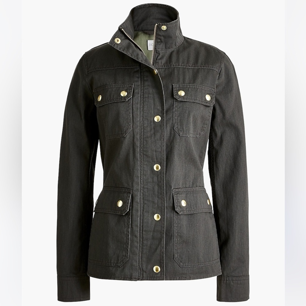 j crew womens utility jacket size small field resin twill jacket outerwear - Picture 7 of 7